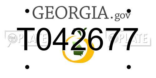T042677 Georgia License Plate