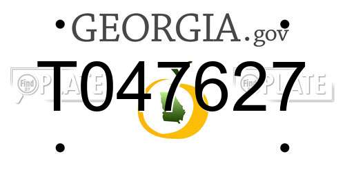 T047627 Georgia License Plate
