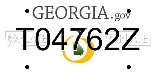 T04762Z Georgia License Plate