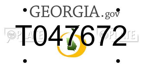 T047672 Georgia License Plate