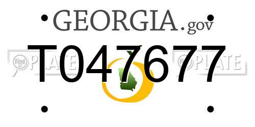 T047677 Georgia License Plate