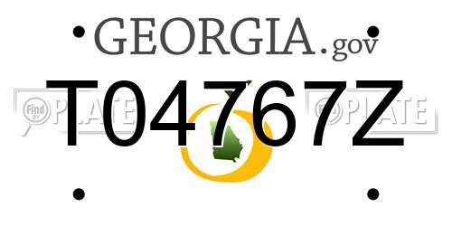 T04767Z Georgia License Plate