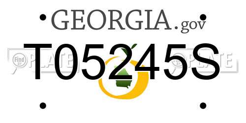 T05245S Georgia License Plate