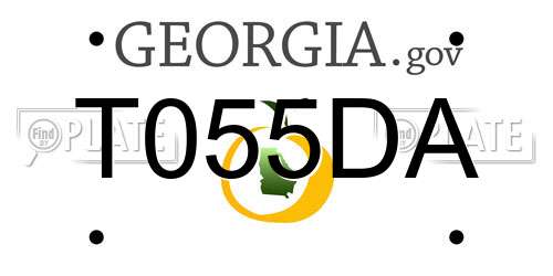 T055DA Georgia License Plate