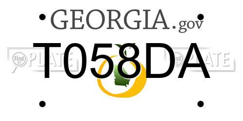 T058DA Georgia License Plate