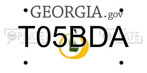T05BDA Georgia License Plate
