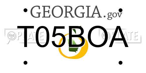 T05BOA Georgia License Plate