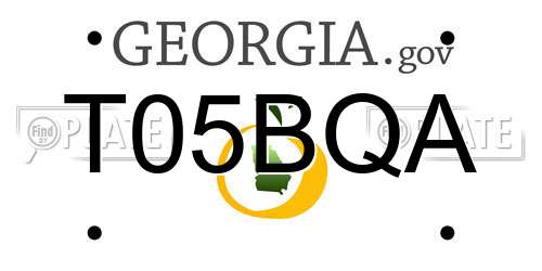 T05BQA Georgia License Plate
