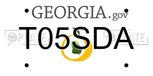 T05SDA Georgia License Plate