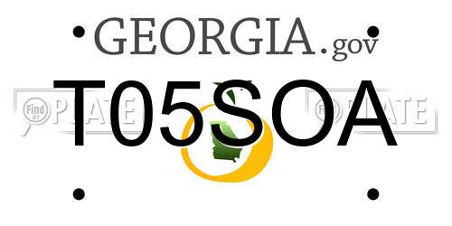 T05SOA Georgia License Plate