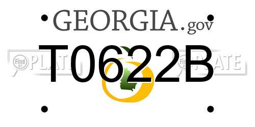 T0622B Georgia License Plate