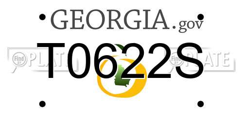 T0622S Georgia License Plate