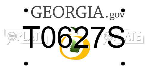 T0627S Georgia License Plate
