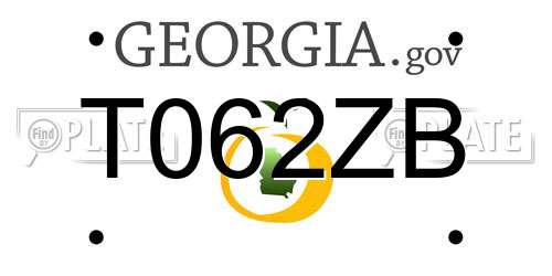 T062ZB Georgia License Plate
