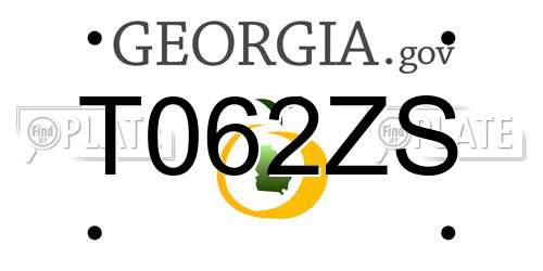 T062ZS Georgia License Plate