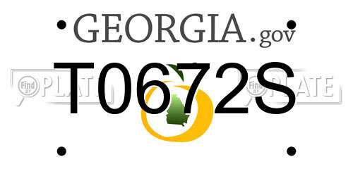 T0672S Georgia License Plate