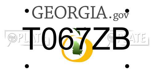T067ZB Georgia License Plate