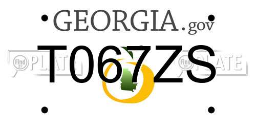 T067ZS Georgia License Plate