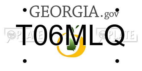 T06MLQ Georgia License Plate