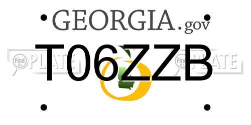 T06ZZB Georgia License Plate