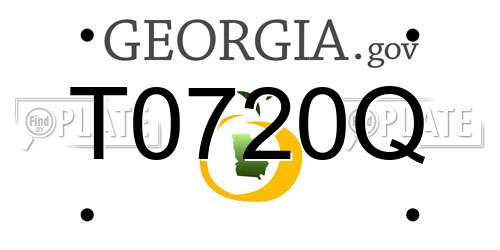 T0720Q Georgia License Plate