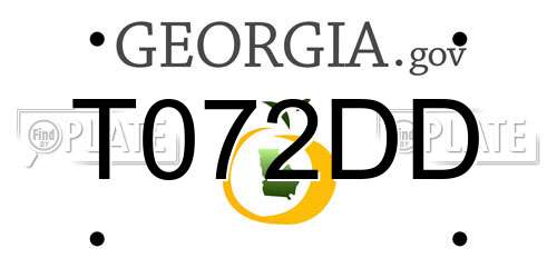 T072DD Georgia License Plate