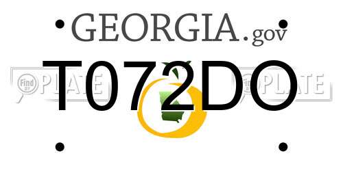T072DO Georgia License Plate