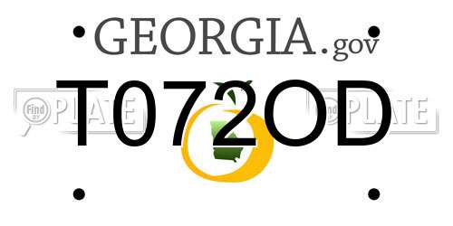 T072OD Georgia License Plate