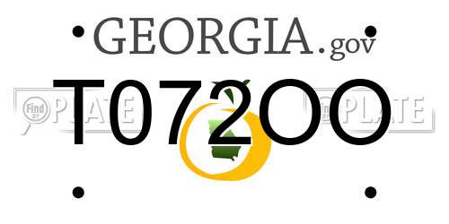 T072OO Georgia License Plate