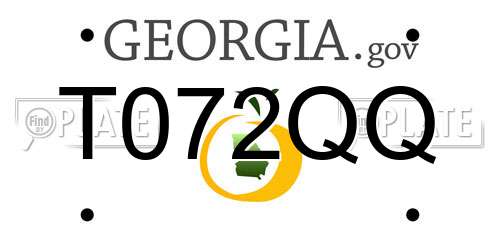 T072QQ Georgia License Plate