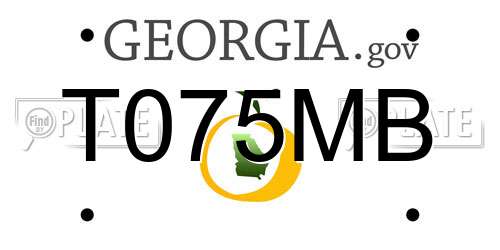 T075MB Georgia License Plate