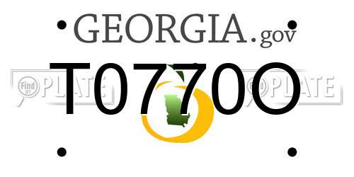 T0770O Georgia License Plate