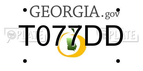 T077DD Georgia License Plate