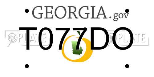 T077DO Georgia License Plate