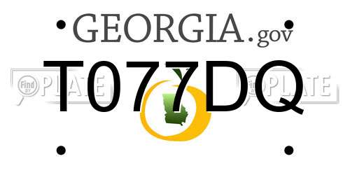 T077DQ Georgia License Plate