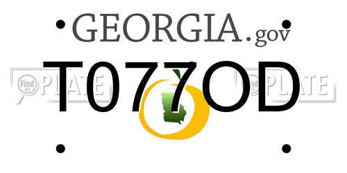 T077OD Georgia License Plate