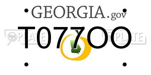T077OO Georgia License Plate