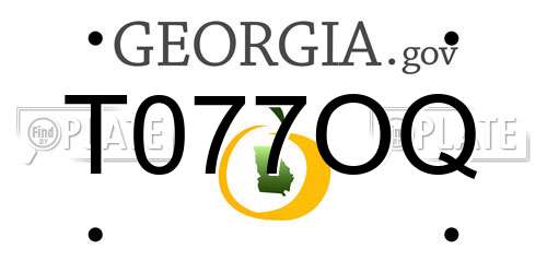 T077OQ Georgia License Plate