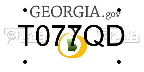 T077QD Georgia License Plate