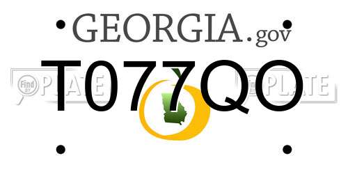 T077QO Georgia License Plate
