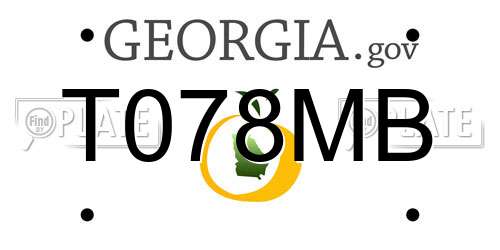T078MB Georgia License Plate