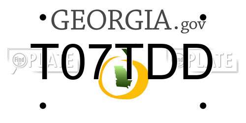 T07TDD Georgia License Plate