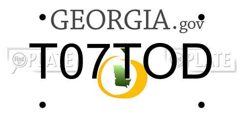 T07TOD Georgia License Plate