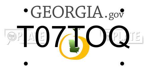 T07TOQ Georgia License Plate
