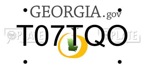 T07TQO Georgia License Plate