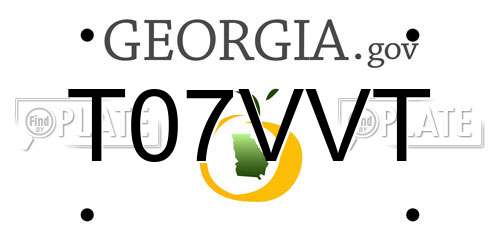 T07VVT Georgia License Plate