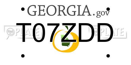 T07ZDD Georgia License Plate
