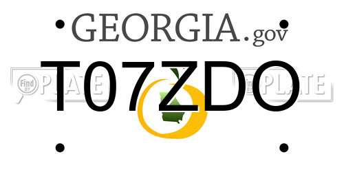 T07ZDO Georgia License Plate