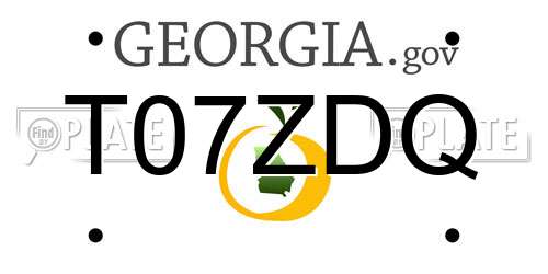 T07ZDQ Georgia License Plate