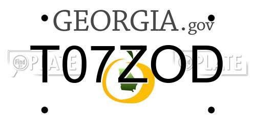 T07ZOD Georgia License Plate